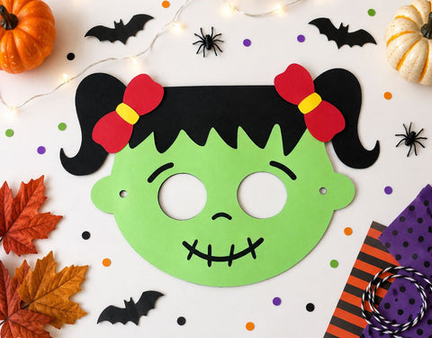 Frankenstein Mask SVG Bundle - 3D Layered Halloween Costume for Kids - Cute Monster Photo Booth Props Cut File SVG DreamingSVG 