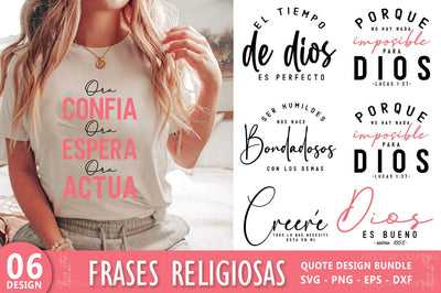 Frases Religiosas SVG, Spanish Quote T-shirt Bundle SVG FiveStarCrafting 