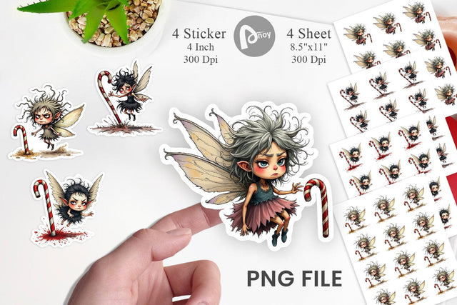 Frazzled Sugar Plum Fairy Sticker Sublimation artnoy 