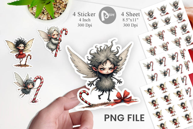 Frazzled Sugar Plum Fairy Sticker Sublimation artnoy 