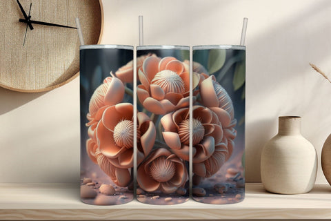 Free 3D Flowers Tumbler Wrap Design 3D Paper Rupkotha 