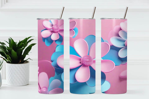 Free 3D Flowers Tumbler Wrap Design 3D Paper Rupkotha 