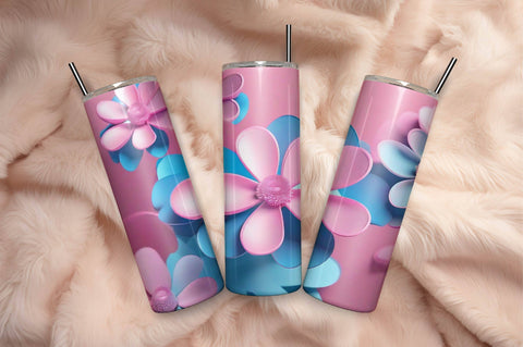 Free 3D Flowers Tumbler Wrap Design 3D Paper Rupkotha 