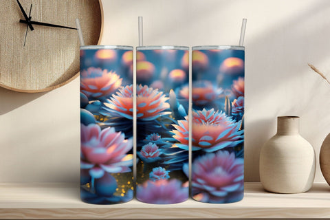 Free 3D Flowers Tumbler Wrap Design 3D Paper Rupkotha 