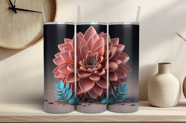 Free 3D Flowers Tumbler Wrap Design 3D Paper Rupkotha 