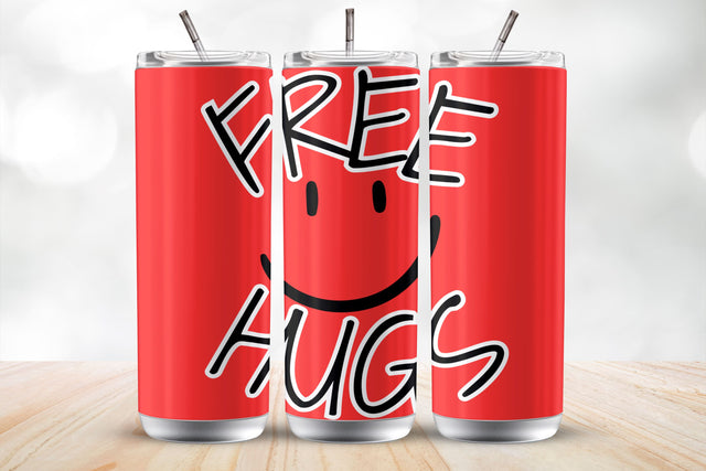 Free hugs 20 Oz Sublimation Tumbler Wrap Sublimation MockupSvgVenue 