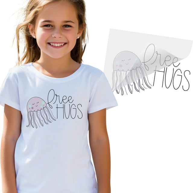 Free Hugs Jelly Fish DTF Transfer Physical So Fontsy T-Shirt Iron-On Transfer Shop