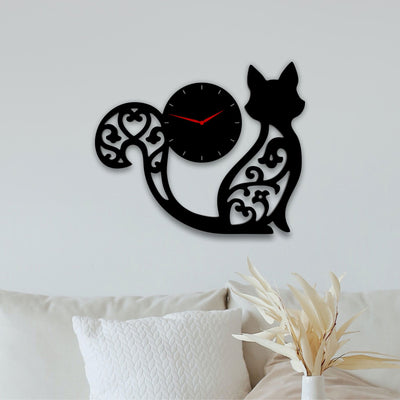 Free Laser Cut Cat Wall Clock SVG File - Unique Animal Home Decor Template SVG LaserCutano 