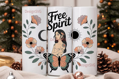 Free Spirit 20oz Tumbler Wrap Sublimation DesignSVG 