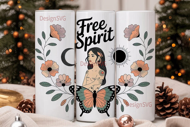 Free Spirit 20oz Tumbler Wrap Sublimation DesignSVG 