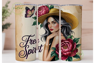 Free Spirit Floral 20oz Tumbler Wrap Sublimation PixelChick 