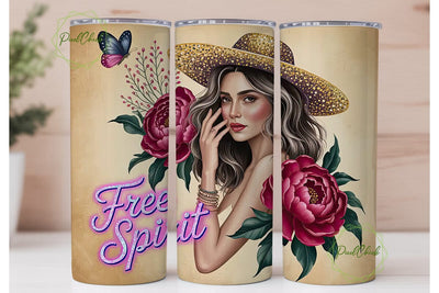 Free Spirit Floral 20oz Tumbler Wrap Sublimation PixelChick 