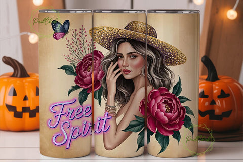 Free Spirit Floral 20oz Tumbler Wrap Sublimation PixelChick 
