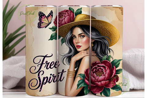 Free Spirit Floral 20oz Tumbler Wrap Sublimation PixelChick 