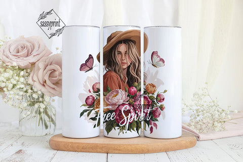 Free Spirit Floral 20oz Tumbler Wrap Sublimation sassyprint 