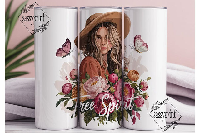 Free Spirit Floral 20oz Tumbler Wrap Sublimation sassyprint 
