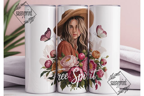Free Spirit Floral 20oz Tumbler Wrap Sublimation sassyprint 