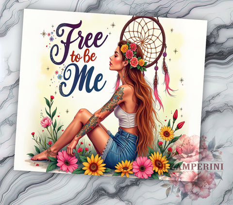Free to Be Me Tumbler, 20oz Sublimation Design, Mystic Tumbler PNG, Inspirational Quote Tumbler, Digital Download Tumbler, Bohemian Gift Tumbler Sublimation Li Zamperini 