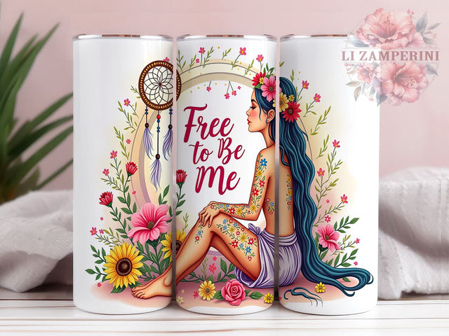Free to Be Me Tumbler, 20oz Sublimation Design, Mystic Tumbler PNG, Inspirational Quote Tumbler, Digital Download Tumbler, Bohemian Gift Tumbler Sublimation Li Zamperini 