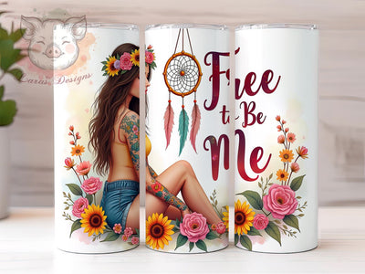 Free to Be Me Tumbler, Inspirational Tumbler Wrap, 20oz Sublimation Design, Positive Affirmation Tumbler PNG, Motivational Tumbler Wrap, Digital Download Tumbler Sublimation Lara' s Designs 