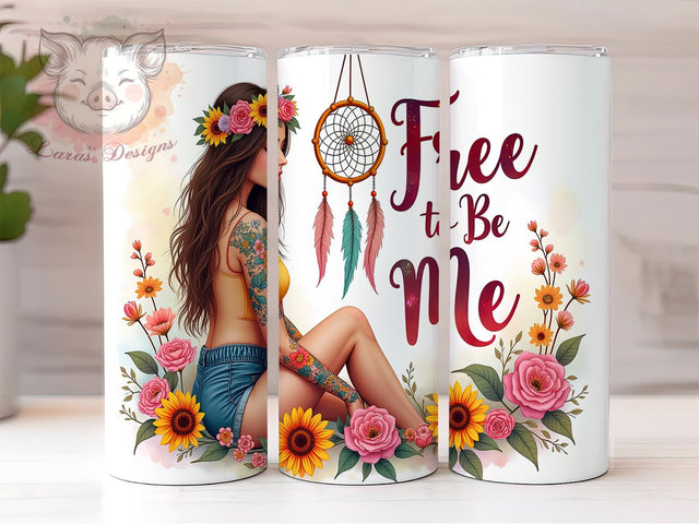Free to Be Me Tumbler, Inspirational Tumbler Wrap, 20oz Sublimation Design, Positive Affirmation Tumbler PNG, Motivational Tumbler Wrap, Digital Download Tumbler Sublimation Lara' s Designs 