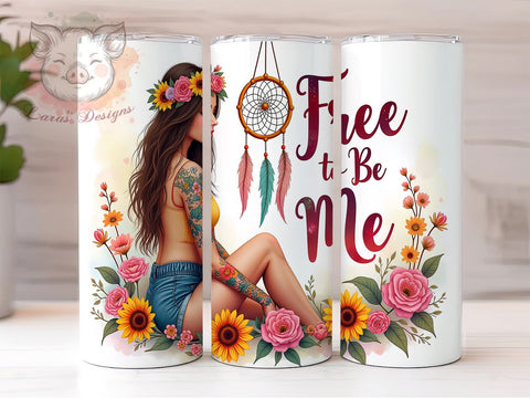 Free to Be Me Tumbler, Inspirational Tumbler Wrap, 20oz Sublimation Design, Positive Affirmation Tumbler PNG, Motivational Tumbler Wrap, Digital Download Tumbler Sublimation Lara' s Designs 