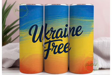 Free Ukraine 20oz Tumbler Wrap Sublimation PixelChick 