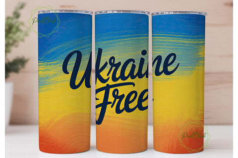Free Ukraine 20oz Tumbler Wrap Sublimation PixelChick 