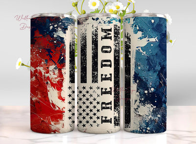 Freedom 20oz Skinny Tumbler Sublimation Design Digital Download PNG Instant DIGITAL ONLY, America Tumbler, Patriotic Tumbler, Red white blue Sublimation WillowSageDesign 