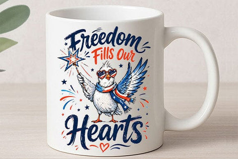 Freedom Fills Our Hearts PNG Patriotic Bird Sublimation Design SVG BillahCrafts 