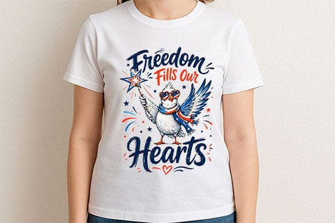Freedom Fills Our Hearts PNG Patriotic Bird Sublimation Design SVG BillahCrafts 