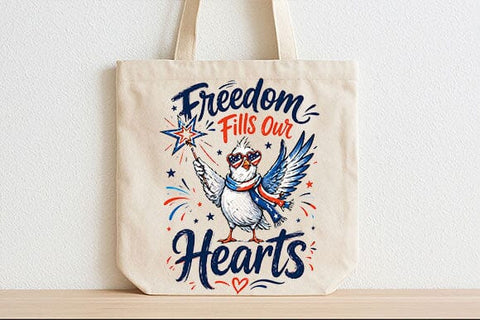 Freedom Fills Our Hearts PNG Patriotic Bird Sublimation Design SVG BillahCrafts 