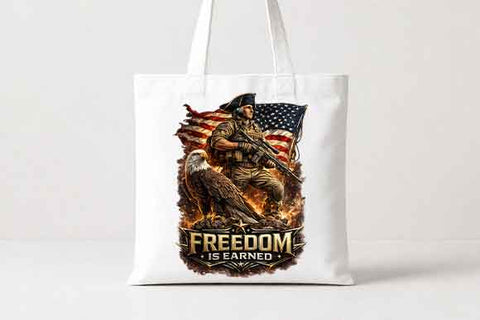 Freedom Is Earned PNG Patriotic Soldier Eagle Sublimation Design SVG BillahCrafts 