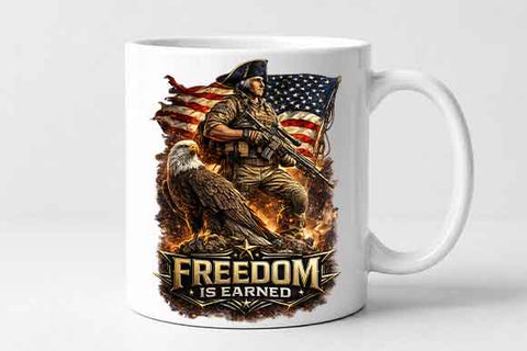 Freedom Is Earned PNG Patriotic Soldier Eagle Sublimation Design SVG BillahCrafts 