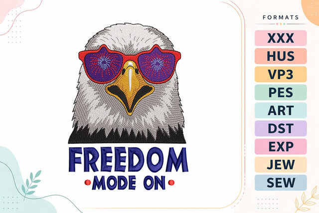Freedom Mode On Eagle Embroidery Design - Patriotic USA Eagle Embroidery/Applique DESIGNS sg embroidery 