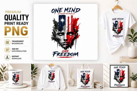 Freedom PNG | One Mind Patriotic Sublimation Design SVG BillahCrafts 