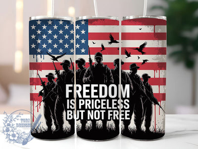 Freedom Priceless 20oz Tumbler, Freedom Is Priceless Quote, Patriotic Tumbler Wrap, Sublimation Design, 20oz Tumbler, Military Tribute, American Pride Sublimation ToriDesigns 