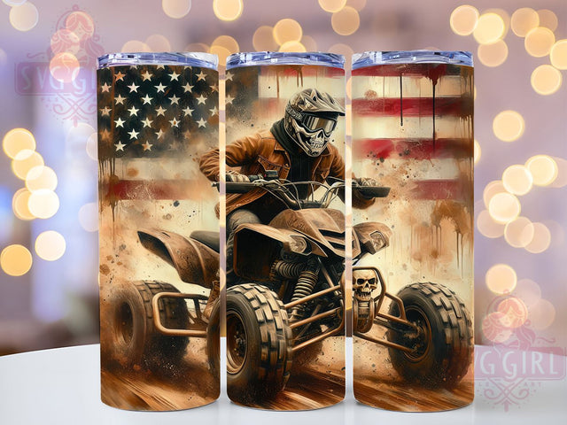 Freedom Ride USA Motocross Tumbler, Patriotic ATV Gift, American Dirt Bike, Holiday Rider Cup, USA Motocross Gift, Freedom Rider Design, Patriot Biker Present Sublimation SvggirlplusArt 