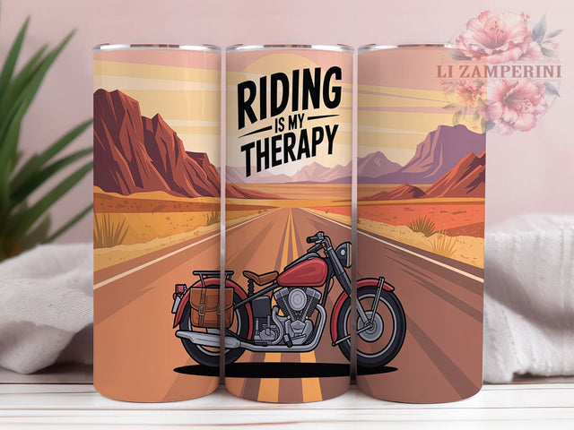 Freedom Rider Motorcycle Therapy Tumbler, Riding Is Therapy PNG, Biker Tumbler Design, 20oz Sublimation Wrap, Motorcycle Gift For Him, Digital Biker Art, Freedom Rider PNG Sublimation Li Zamperini 