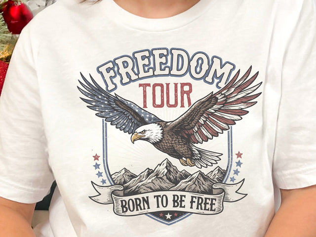 Freedom Tour Born To Be Free PNG, Patriotic Eagle png SVG DesignDestine 