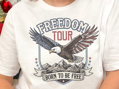 Freedom Tour Born To Be Free PNG, Patriotic Eagle png SVG DesignDestine 