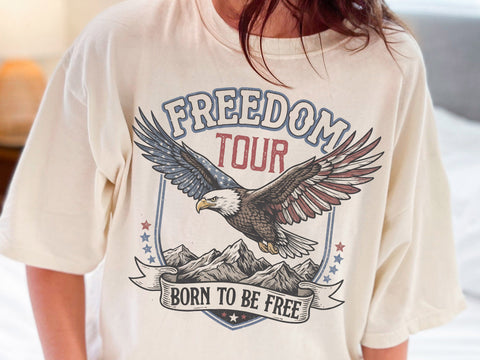 Freedom Tour Born To Be Free PNG, Patriotic Eagle png SVG DesignDestine 