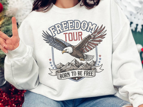 Freedom Tour Born To Be Free PNG, Patriotic Eagle png SVG DesignDestine 