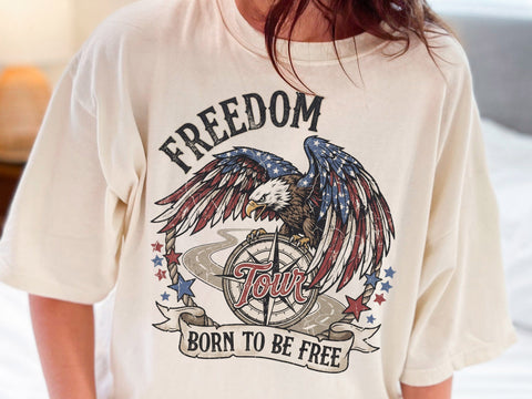 Freedom Tour Born To Be Free PNG, Patriotic Eagle png SVG DesignDestine 