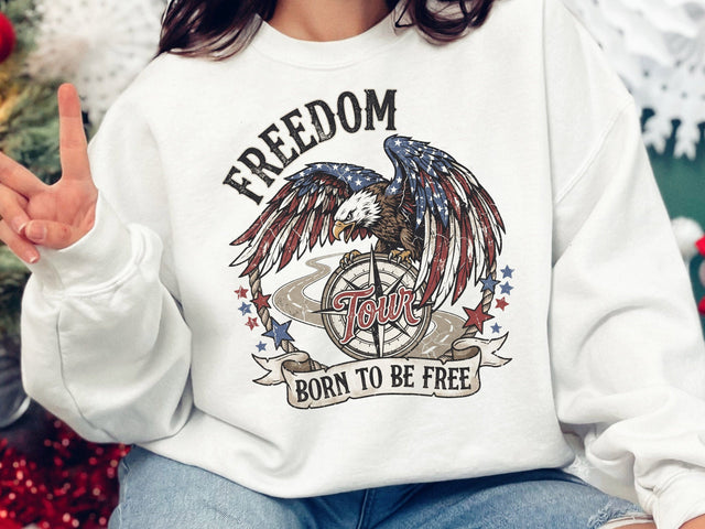Freedom Tour Born To Be Free PNG, Patriotic Eagle png SVG DesignDestine 