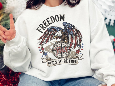 Freedom Tour Born To Be Free PNG, Patriotic Eagle png SVG DesignDestine 