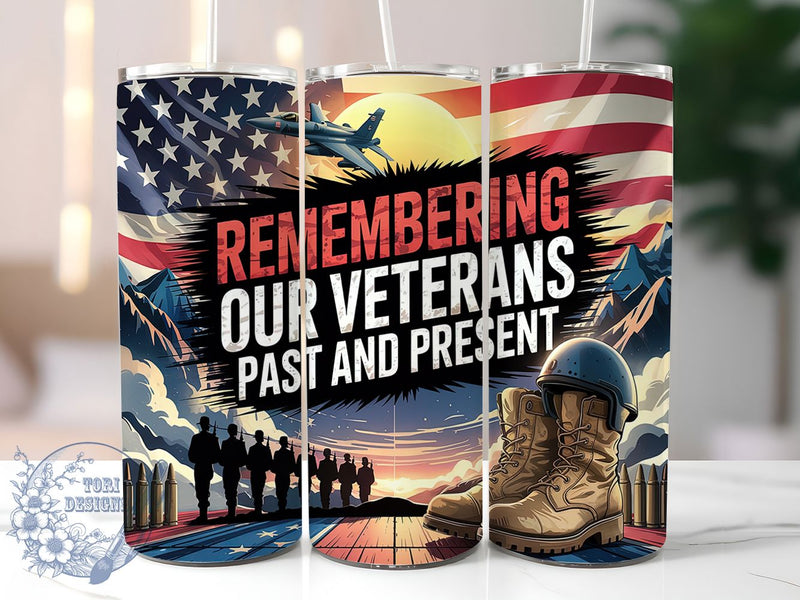 Freedom Tribute 20oz Tumbler Wrap, Veteran Tribute Tumbler, 20oz Sublimation Wrap, Patriotic Drinkware, Military Honor Gift, American Flag Tumbler, Freedom Remembrance Design Sublimation ToriDesigns 