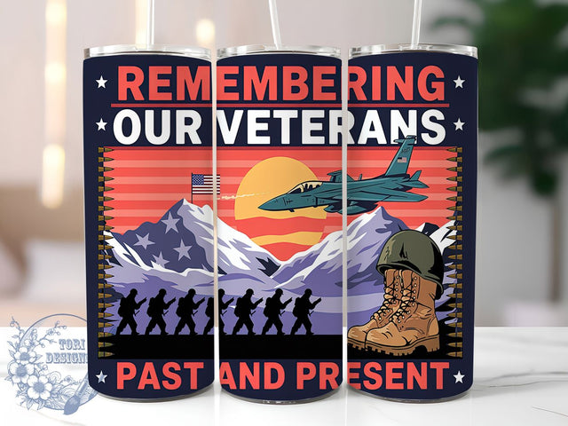 Freedom Tribute 20oz Tumbler Wrap, Veteran Tribute Tumbler, 20oz Sublimation Wrap, Patriotic Drinkware, Military Honor Gift, American Flag Tumbler, Freedom Remembrance Design Sublimation ToriDesigns 