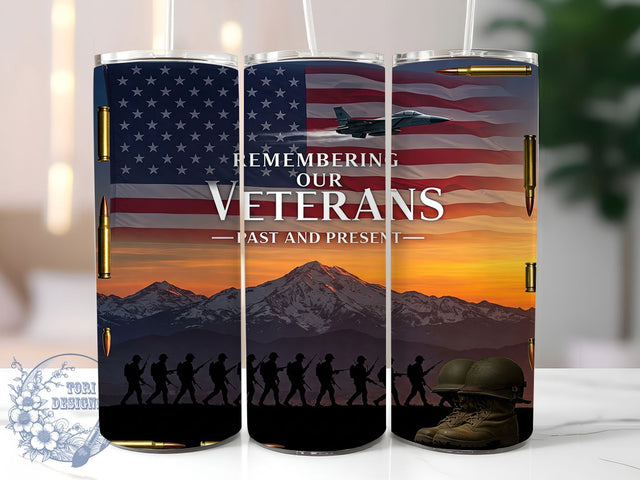 Freedom Tribute 20oz Tumbler Wrap, Veteran Tribute Tumbler, 20oz Sublimation Wrap, Patriotic Drinkware, Military Honor Gift, American Flag Tumbler, Freedom Remembrance Design Sublimation ToriDesigns 