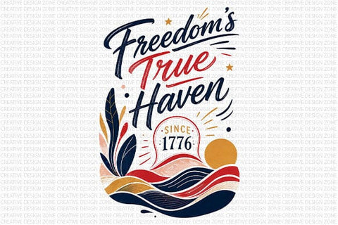 Freedom's True Haven PNG | Patriotic Americana Sublimation Design SVG BillahCrafts 